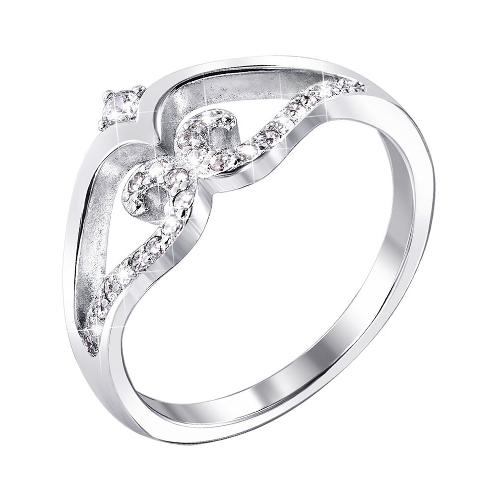 

Серебряное кольцо с фианитами 000140013 18 размера