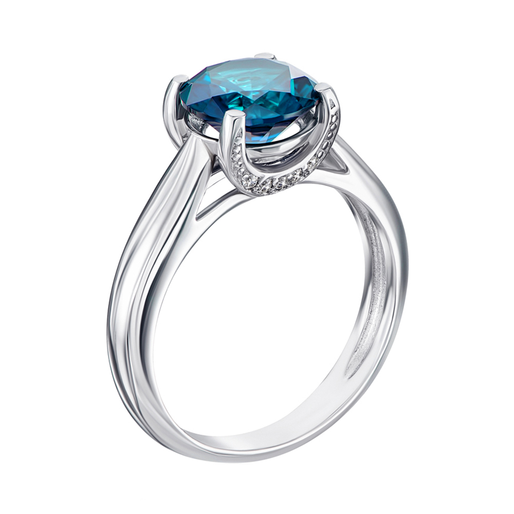 

Серебряное кольцо с голубым кварцем 000064395 16.5 размера