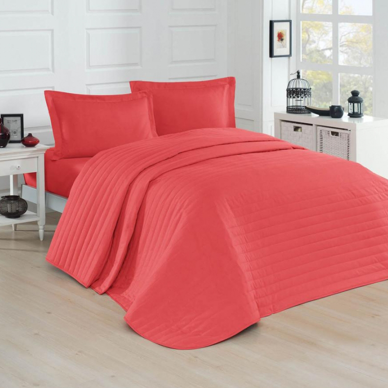 

Покрывало с наволочками Eponj Home Monart coral 220x240 см Красный svt-2000022233897