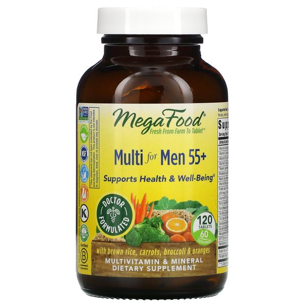 

Витамины для мужчин 55 + Multi for Men 55+ MegaFood 120 таблеток (MF050)