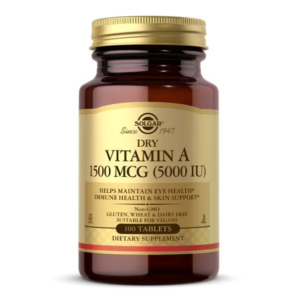 

Витамин А Dry Vitamin A Solgar 1500 мкг 100 таблеток (SOL048)