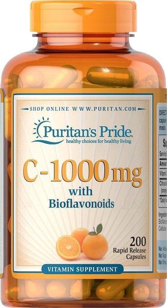 

Витамин С с биофлавоноидами Vitamin C with Bioflavonoids Puritan's Pride 1000 мг 200 каплет (PP076)