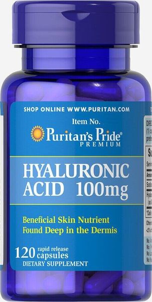 

Гиалуроновая кислота Hyaluronic Acid Puritan's Pride 100 мг 120 капсул (PP091)