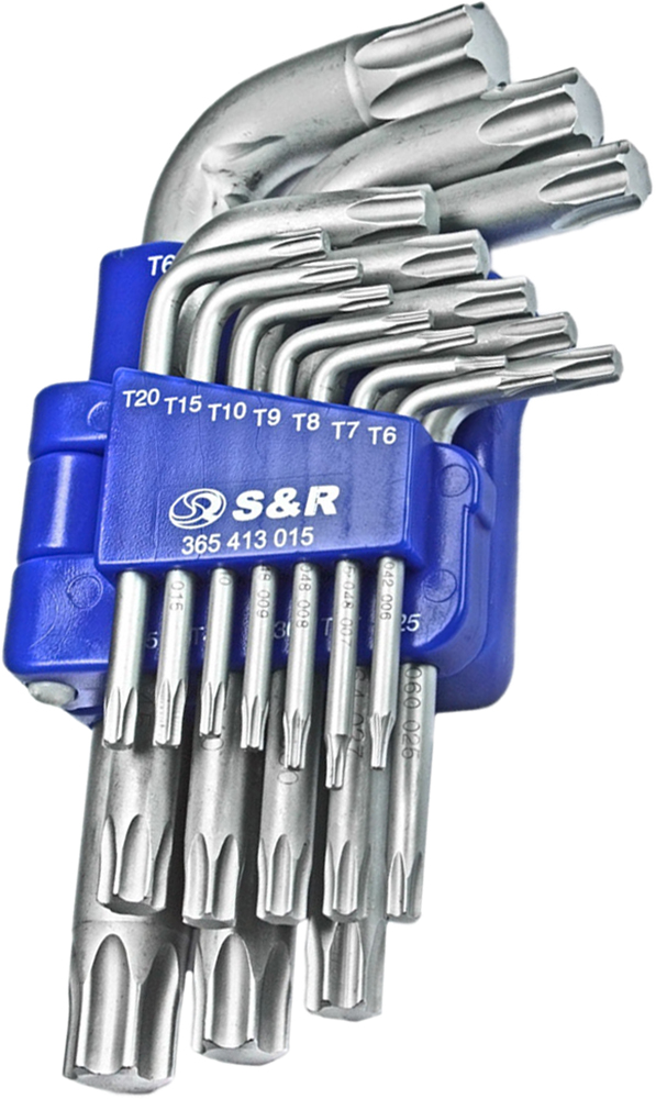 

Набір ключів S&R Cr-V Torx 6-60 15 шт.