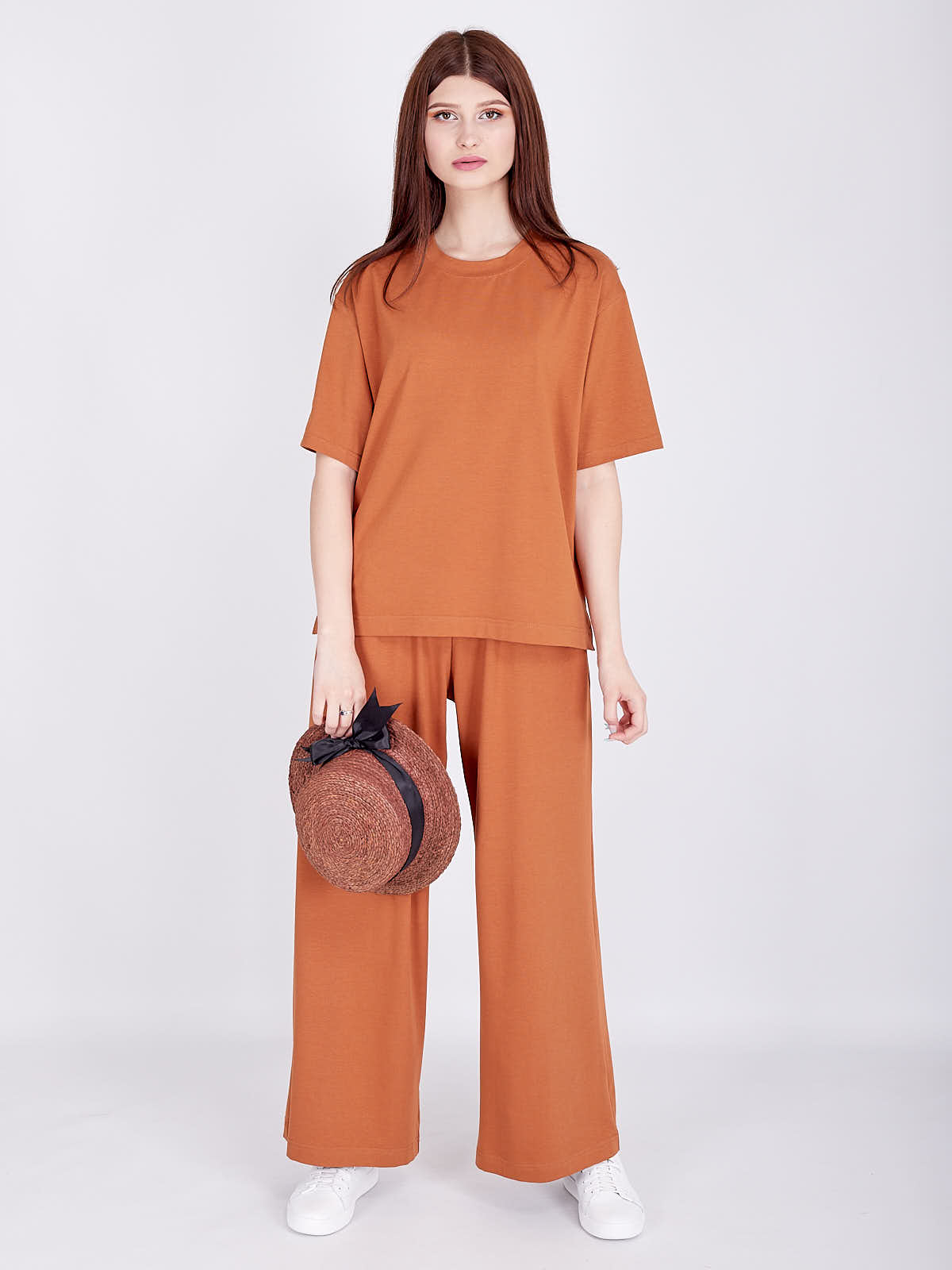 

Брюки женские Fromus широкие модал XL(48) Терракотовый 2458-42