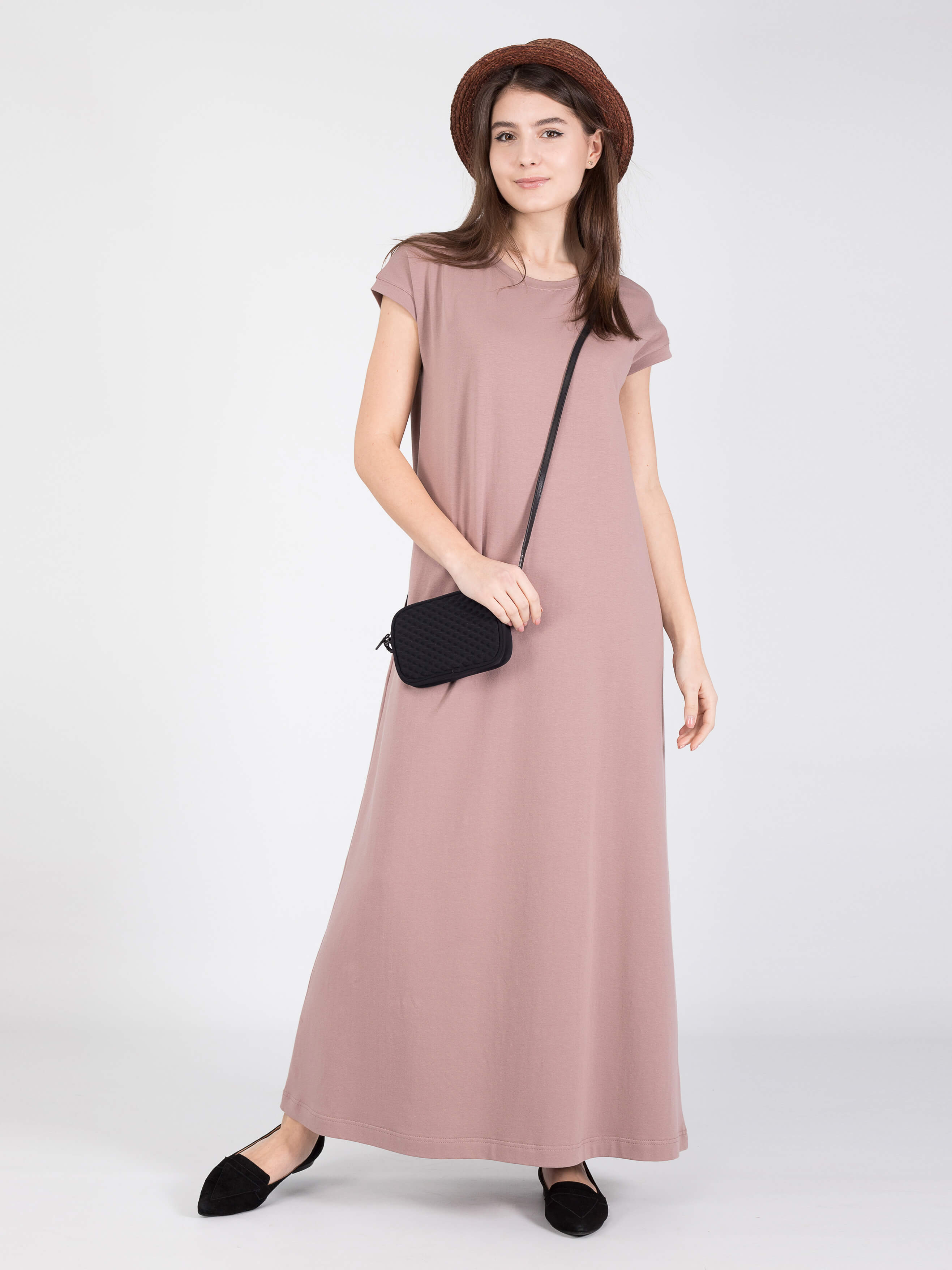 

Сарафан Fromus свободный макси круглая горловина XS/S(40-42) Коричневый 2419-15
