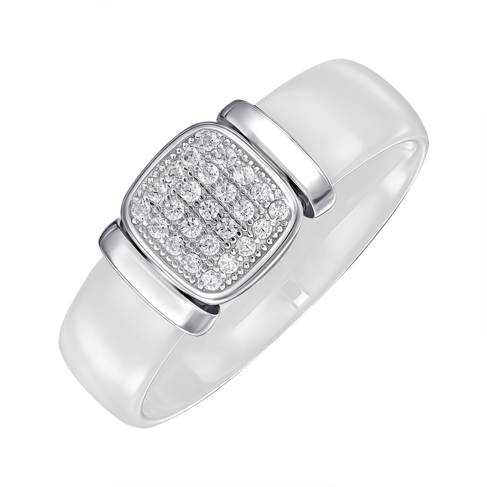 

Кольцо из серебра и керамики с фианитами 000147505 18.5 размера