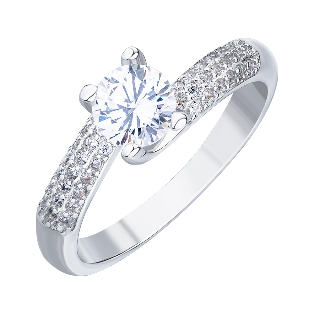 

Серебряное кольцо с фианитами 000147216 16 размера