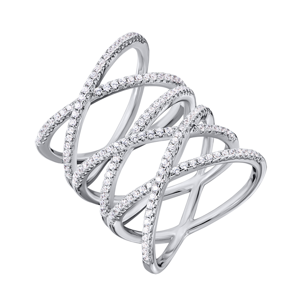 

Серебряное кольцо с фианитами 000134286 18.5 размера