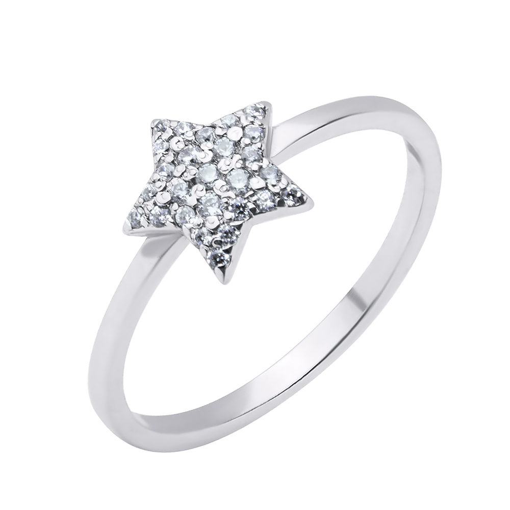 

Серебряное кольцо с усыпкой из фианитов 000117783 17.5 размера