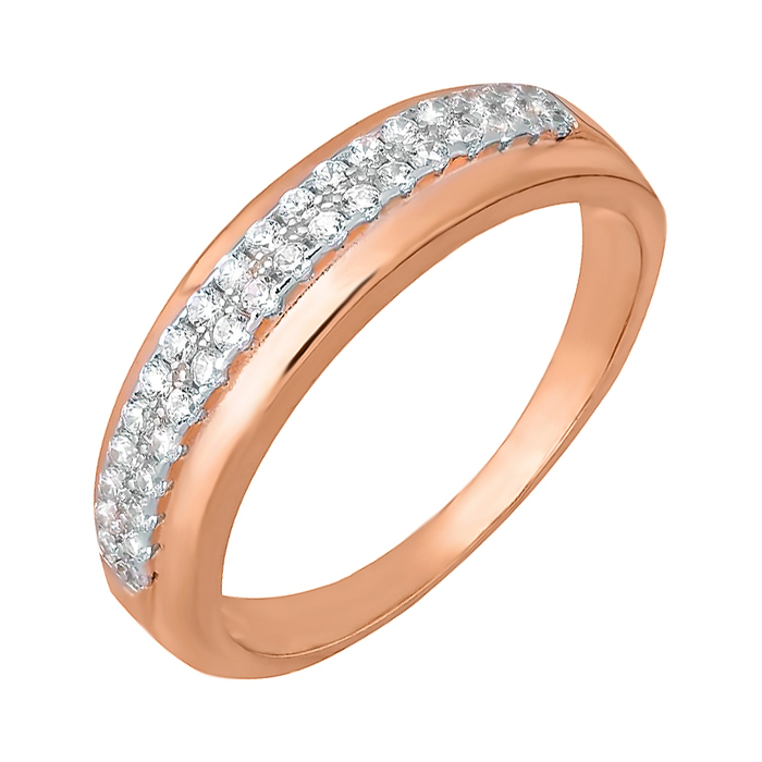 

Серебряное кольцо с фианитами и позолотой 000039609 16 размера