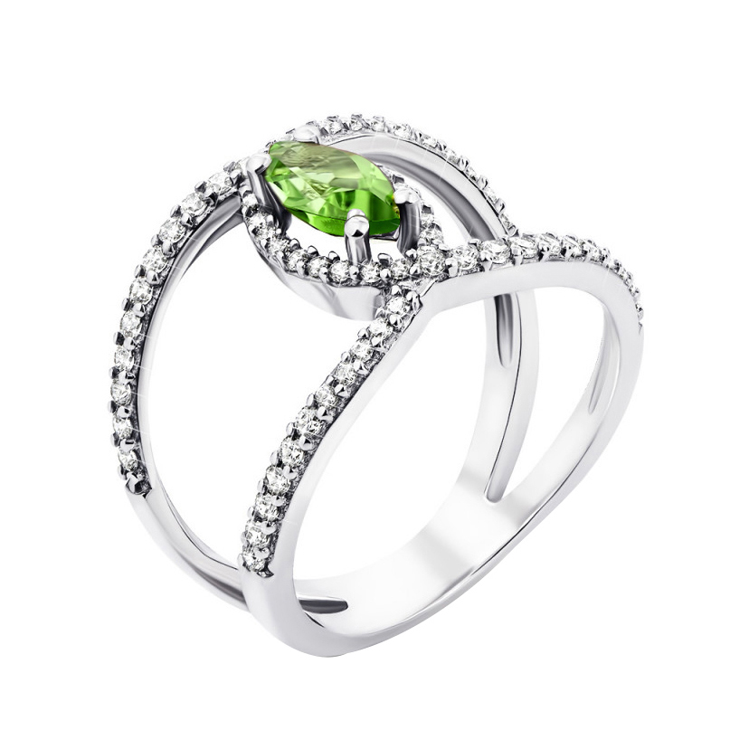 

Серебряное кольцо с кварцем и фианитами 000132960 18 размера