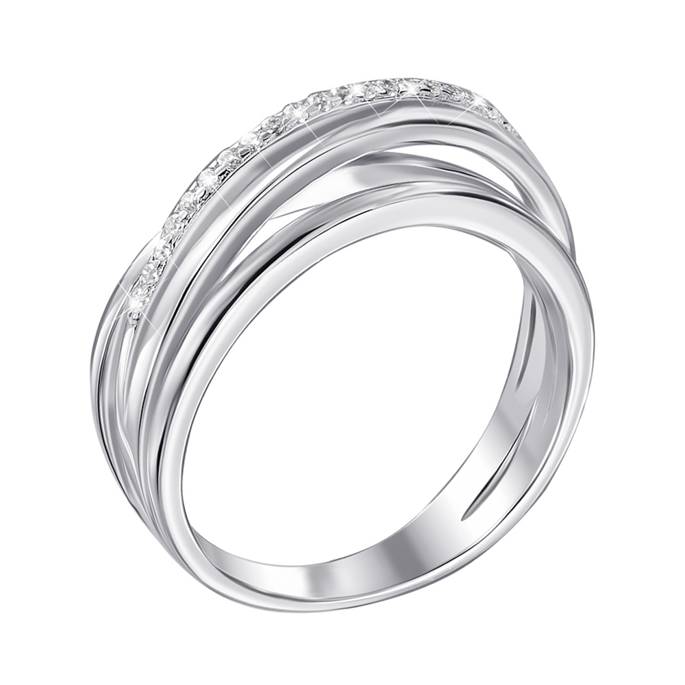 

Серебряное кольцо с фианитами 000140605 18.5 размера