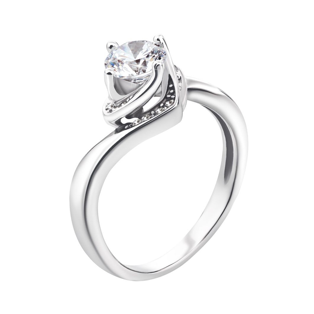 

Серебряное кольцо с фианитами 000133095 16.5 размера
