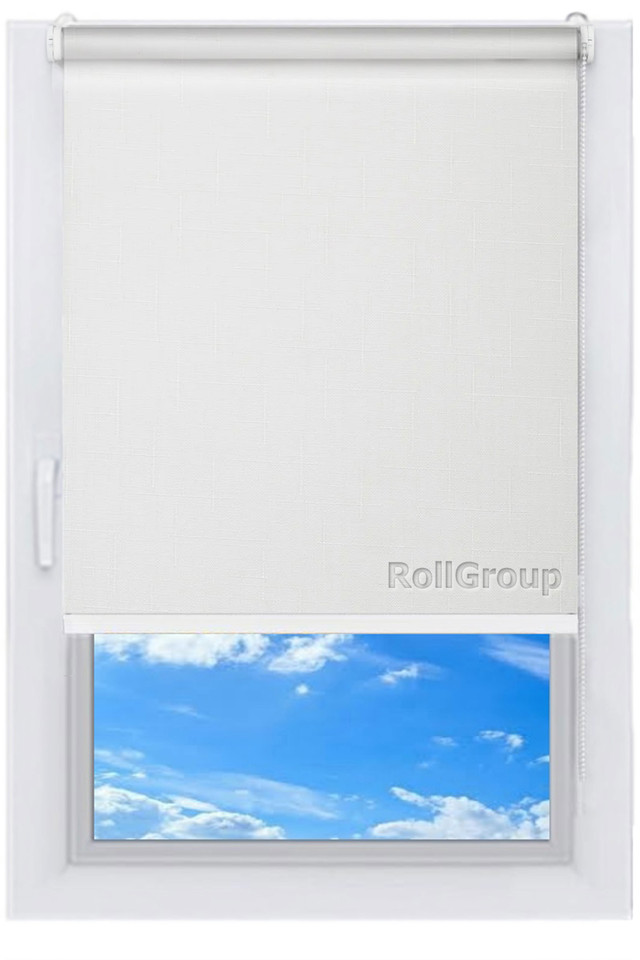 

Ролета тканевая Roll Group Лен 130х165 Белый 0800
