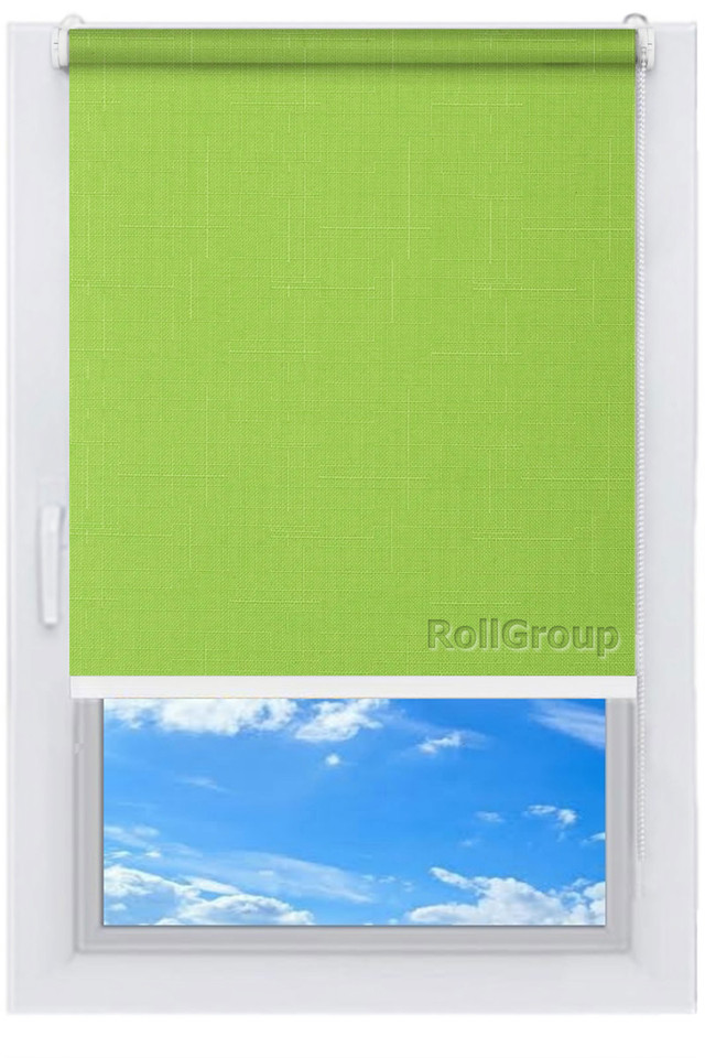 

Ролета тканевая Roll Group Лен 120х165 Зеленый 0873