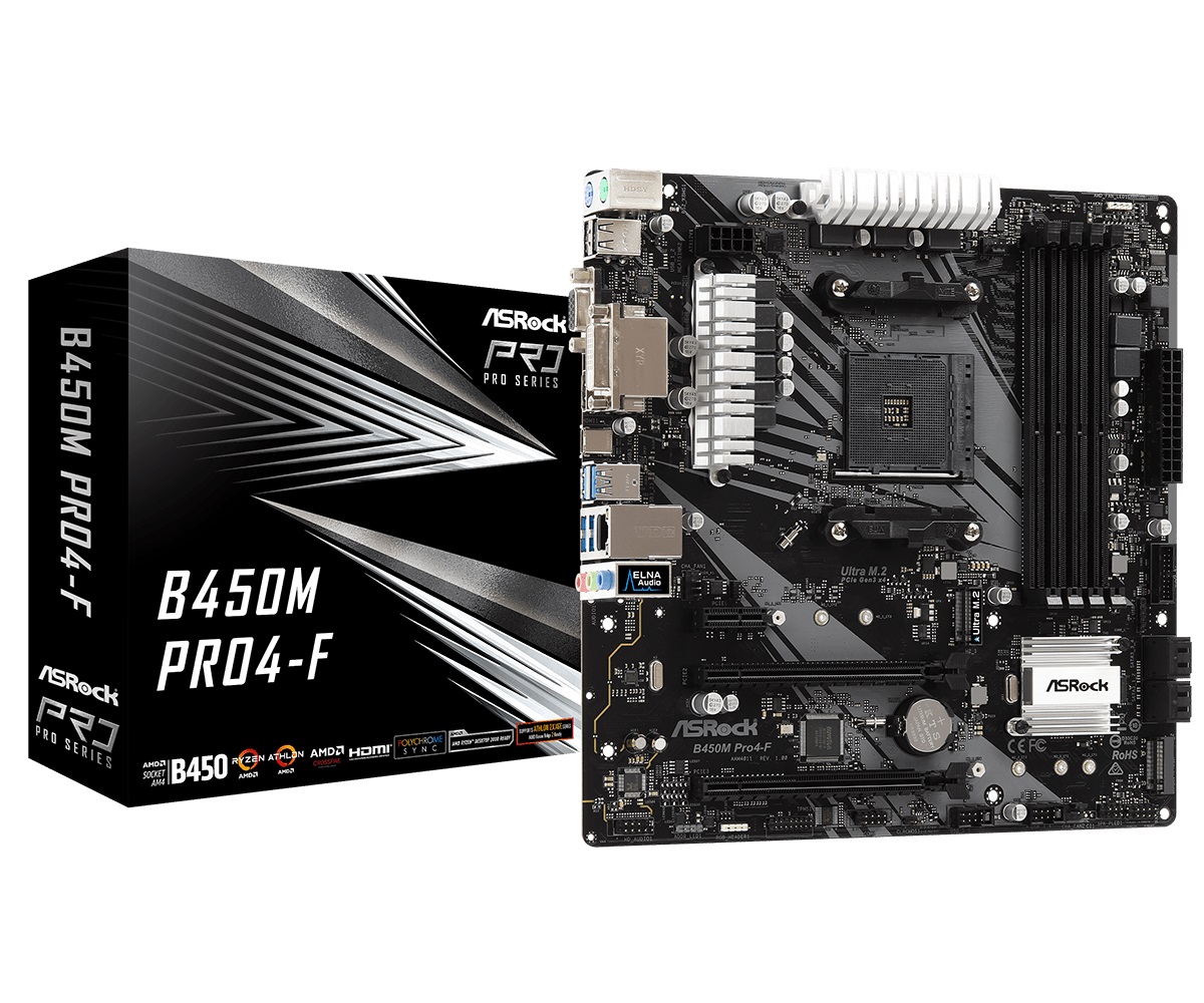 

Материнская плата ASRock B450M Pro4-F Socket AM4