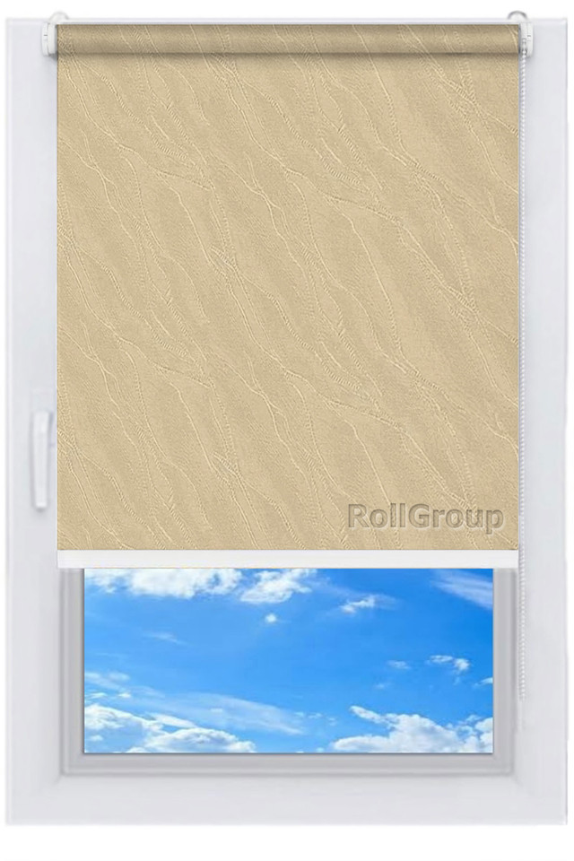 

Ролета тканевая Roll Group Вода 150х165 Слоновая кость 1839