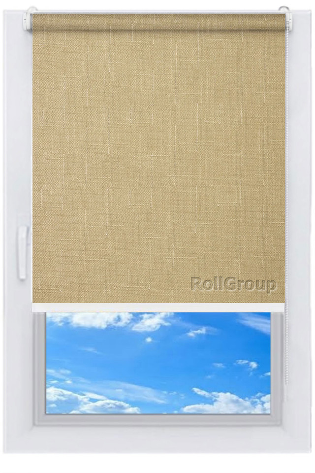 

Ролета тканевая Roll Group Лен 130х165 Слоновая кость 0881