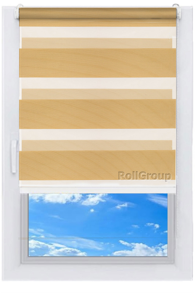 

Ролета тканевая Roll Group День-ночь 110х165 Бежевый 201