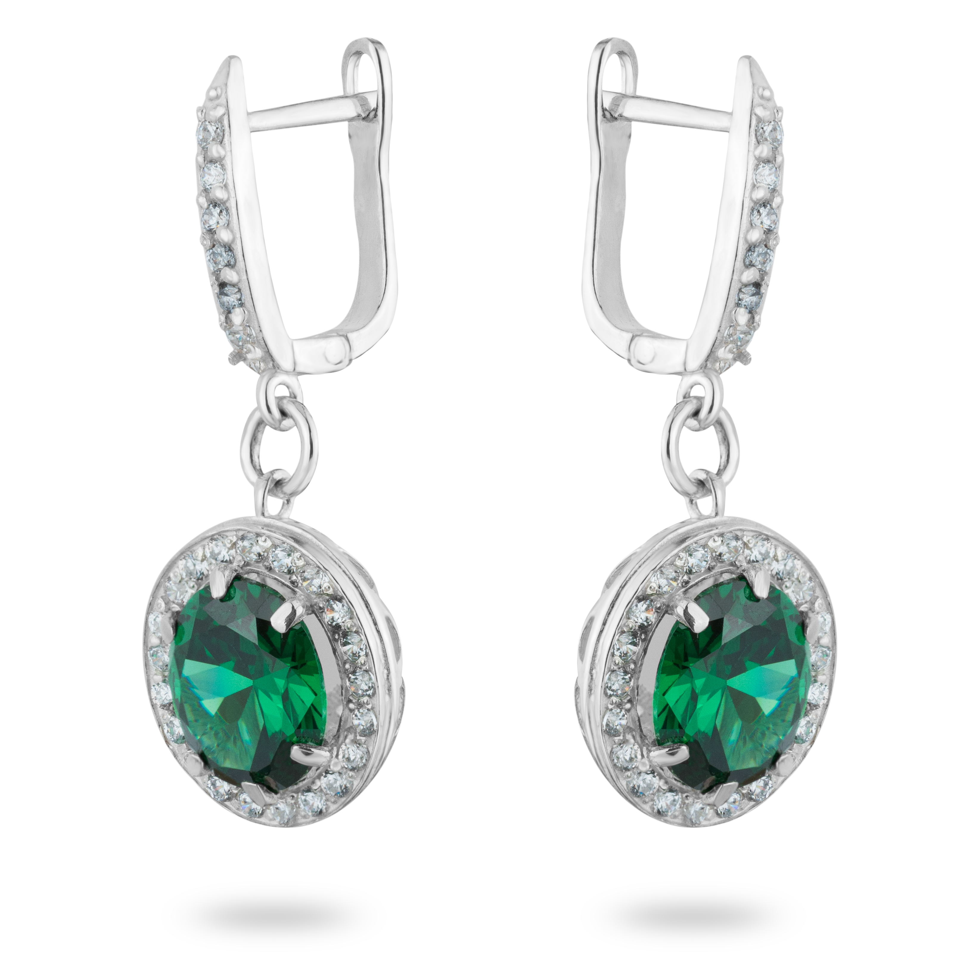

Серьги из серебра с куб. циркониями и фианитом Сорока СГ-315
