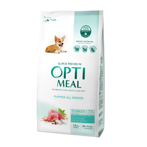 

Сухой корм Optimeal для щенков всех пород, с индейкой, 1,5 кг