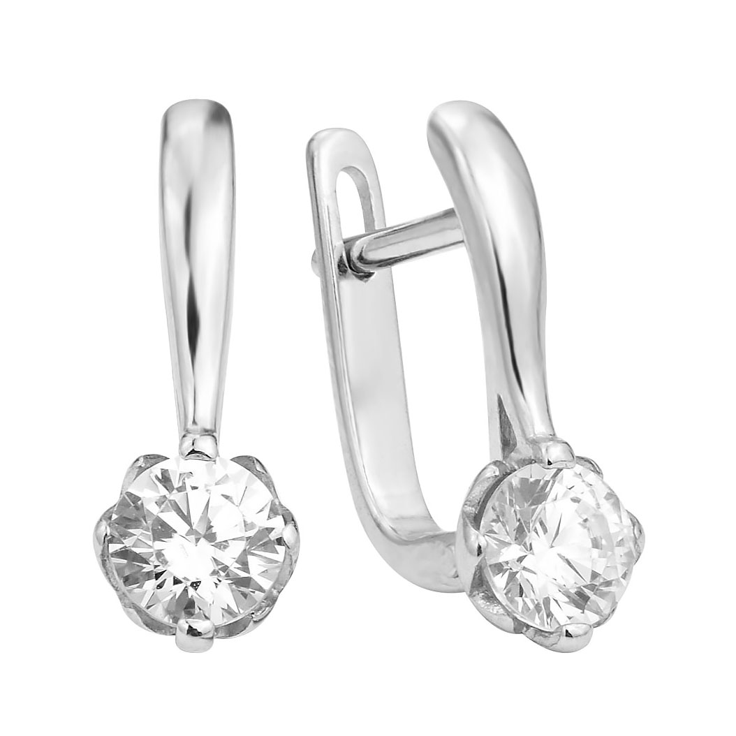 

Серебряные серьги с цирконием Swarovski 000122168