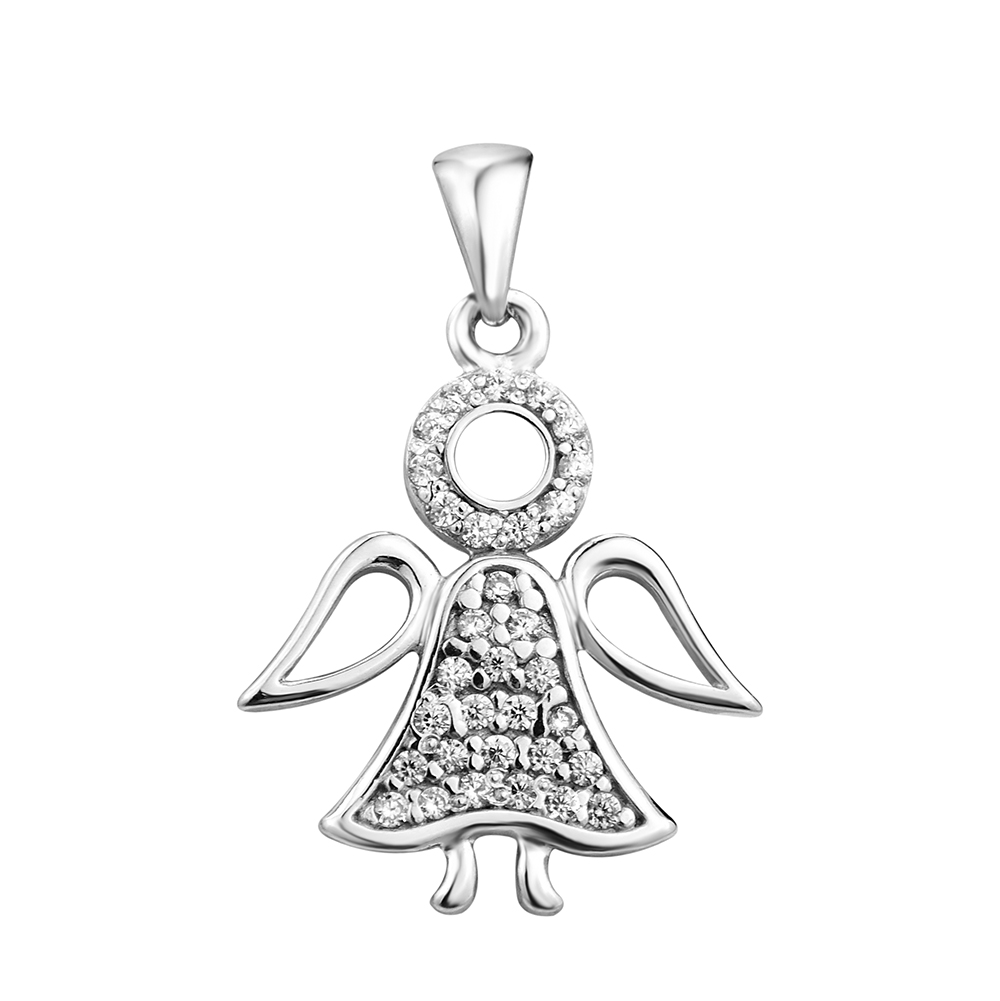 

Серебряный кулон-ангел с кристаллами Swarovski 000106956