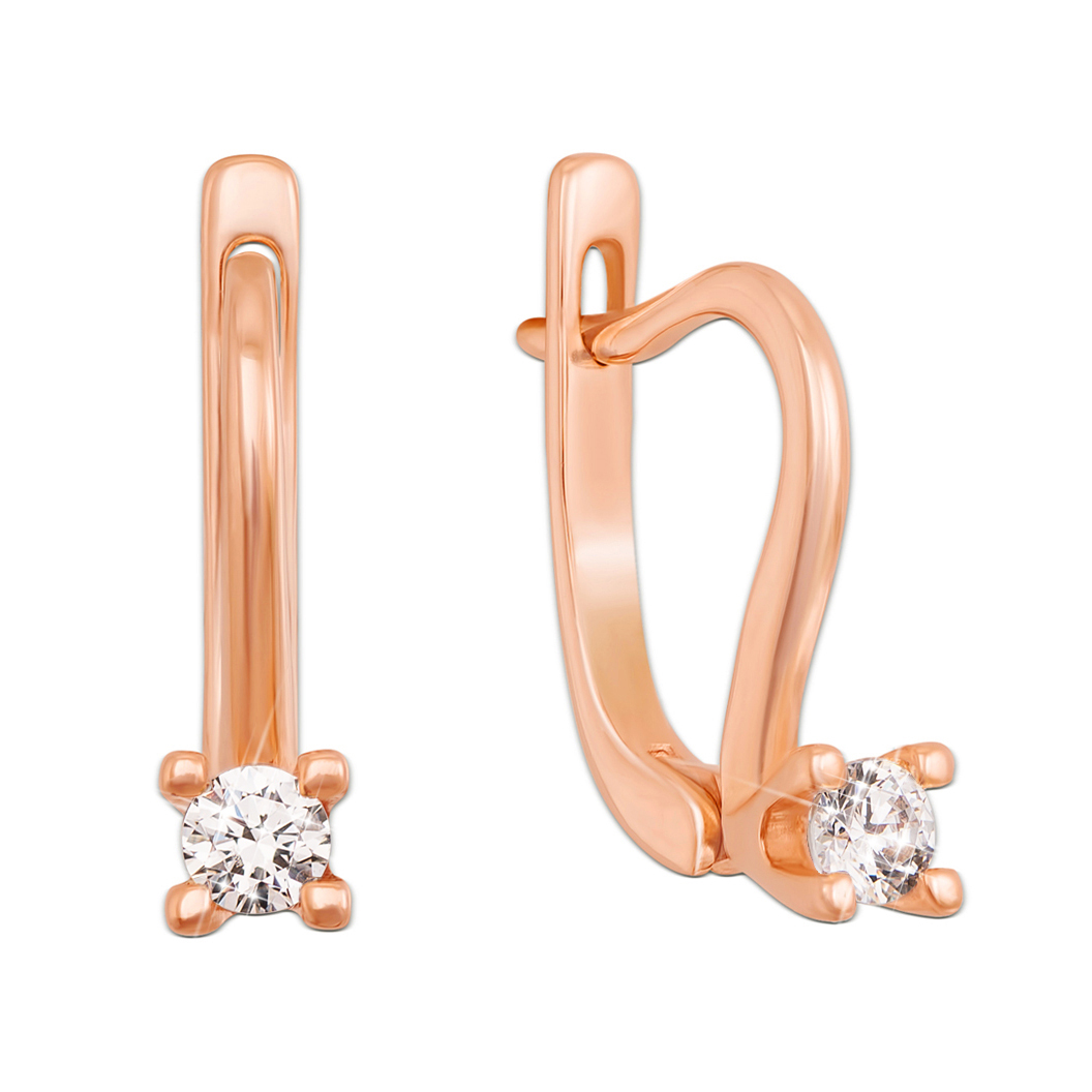 

Серьги из красного золота с цирконием 000101568