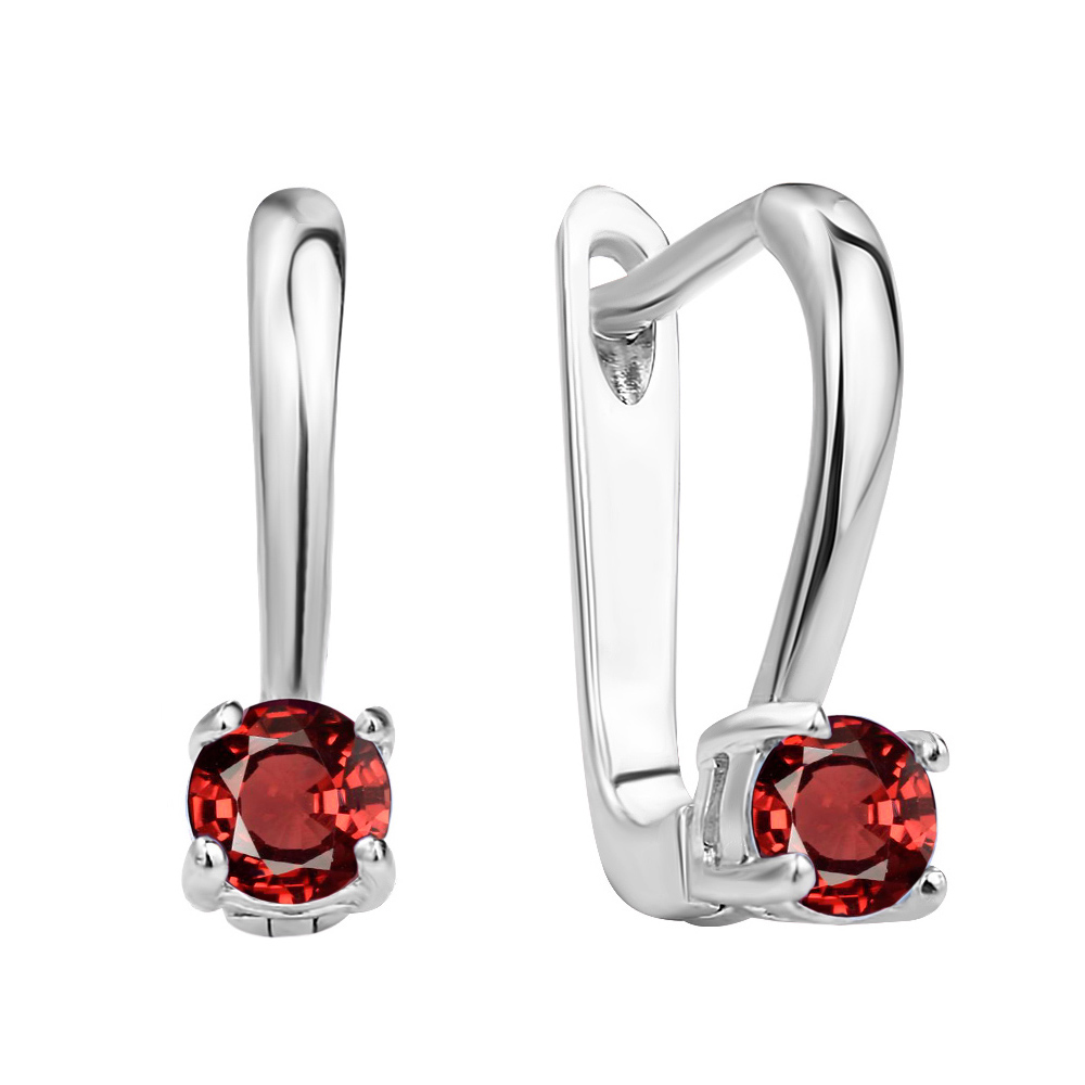 

Серебряные серьги с гранатами 000133470