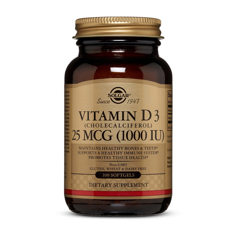 

Витамин Д3 Солгар / Solgar Vitamin D3 25 мкг 1000 IU 100 softgels