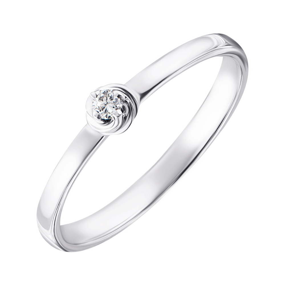 

Серебряное кольцо с бриллиантом 000123330 16.5 размера