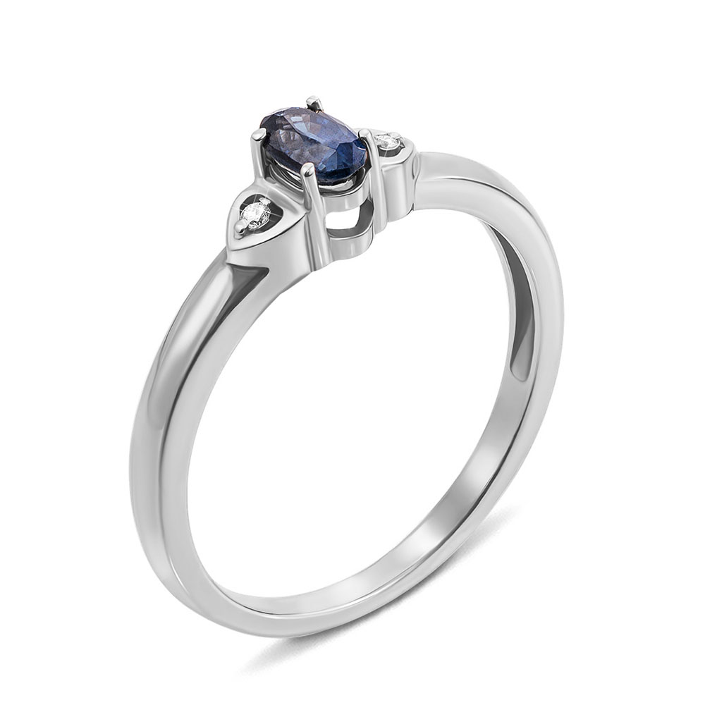 

Кольцо из белого золота с сапфиром и бриллиантами 000125574 18 размера