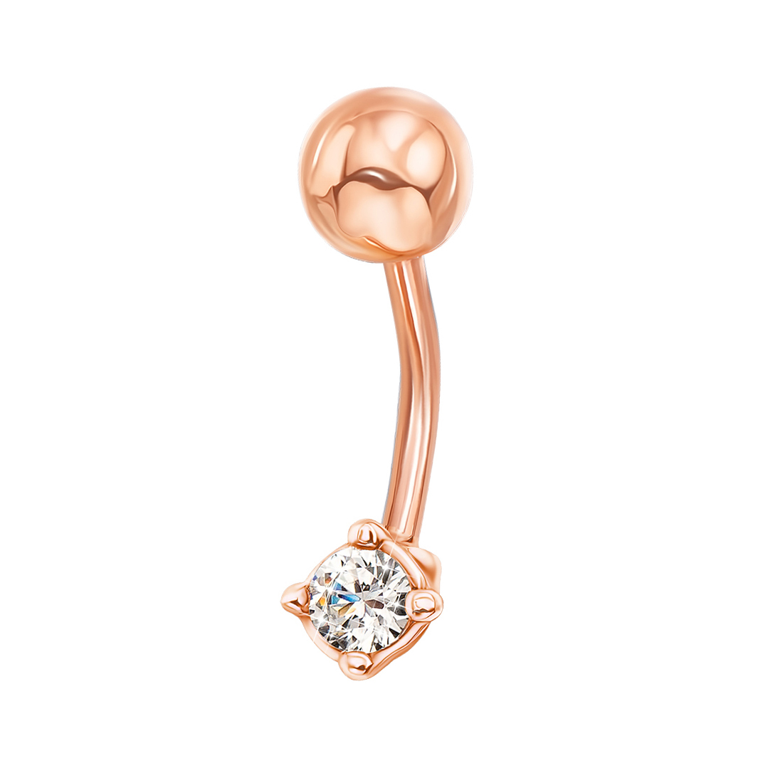 

Золотой пирсинг Джесси в красном цвете с фианитом Swarovski
