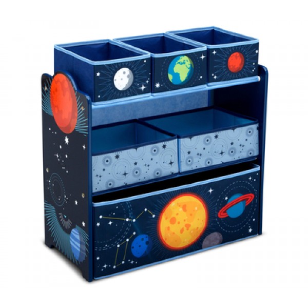 

Комод-органайзер для детских игрушек Delta Children Space на 6 ящиков + наклейки Темно-синий с принтом
