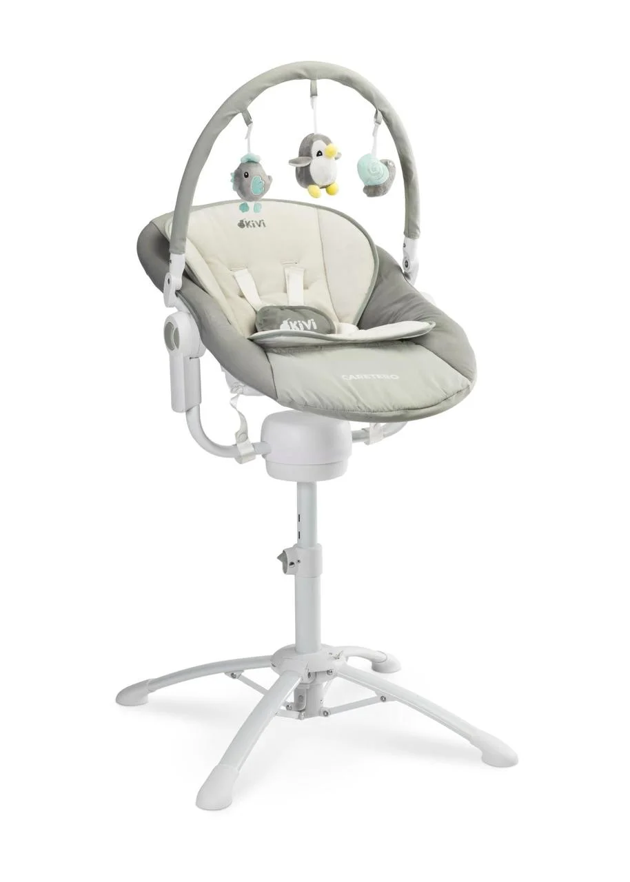 

Кресло-качалка + шезлонг Caretero Kivi 3 в 1 Grey с пультом ДУ и механизмом качания + вибрация, мелодии и таймер