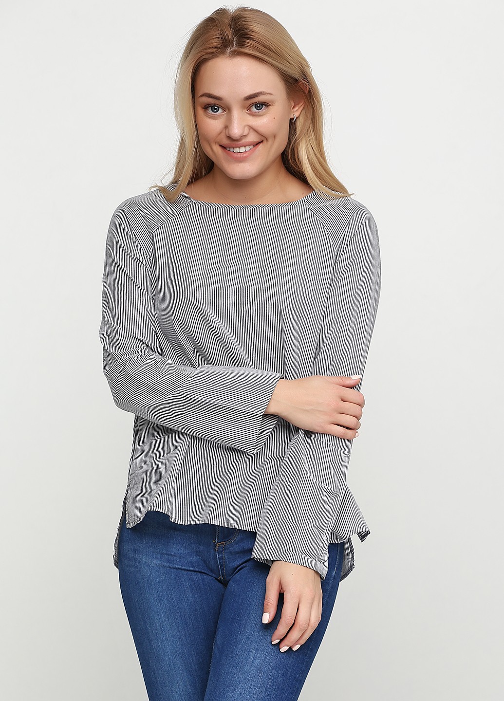 

Блуза H&M повсякденна 36 біло - сірий 0820RBHM0063