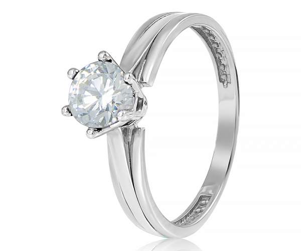 

Кольцо из белого золота с камнем SWAROVSKI Zirconia "Калипсо", КД4055/1SW, 16 размер