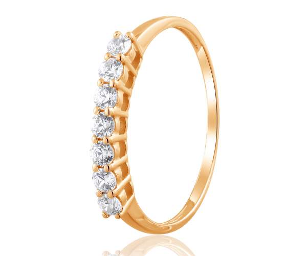 

Кольцо-дорожка золотое с камнями SWAROVSKI Zirconia, КД4196SW, 17 размер