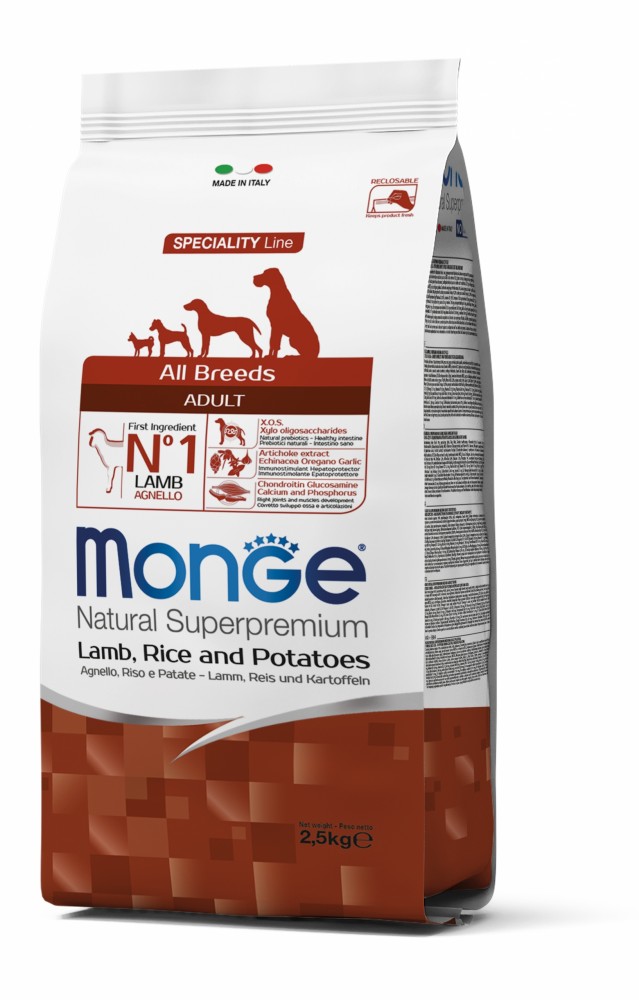 

Корм Monge DOG All breeds Adult ягненок с рисом, 2,5кг (70011310)