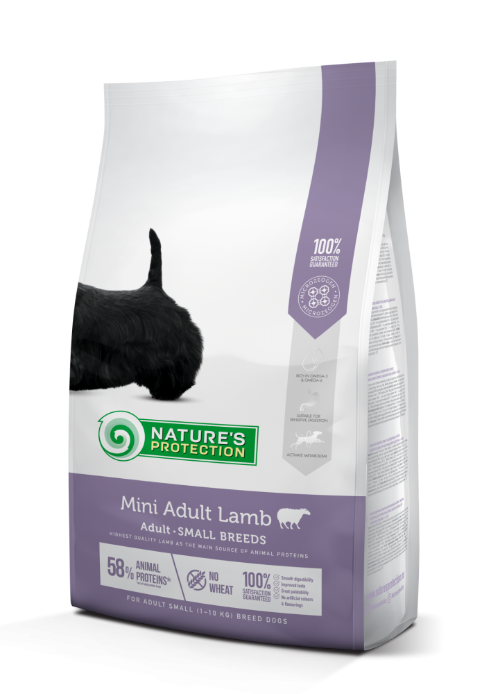 

Сухой корм для взрослых собак малых пород с ягненком Nature's Protection Mini Adult Lamb Small Breeds, 2кг (NPS45734)