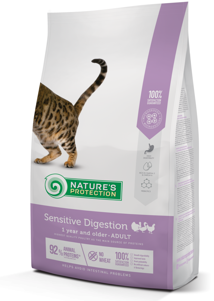 

Сухой корм для взрослых кошек с чувствительным пищеварением Nature's Protection Sensitive Digestion 2кг (NPS45767)