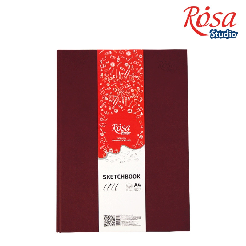 

Скетчбук A4 ROSA Studio 21х29,7см 100г/м2 бордовый 96л (4823098506546)