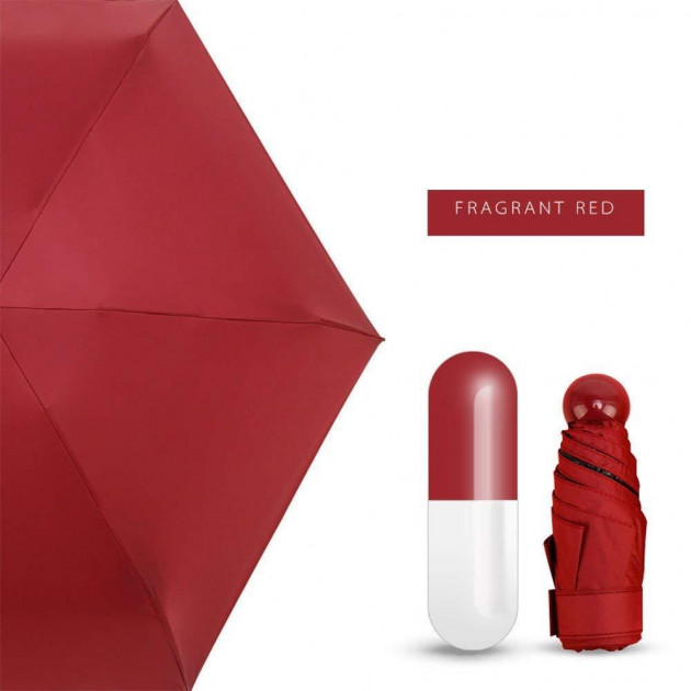 

Мини зонт в капсуле футляре Capsule Umbrella mini Красный Red