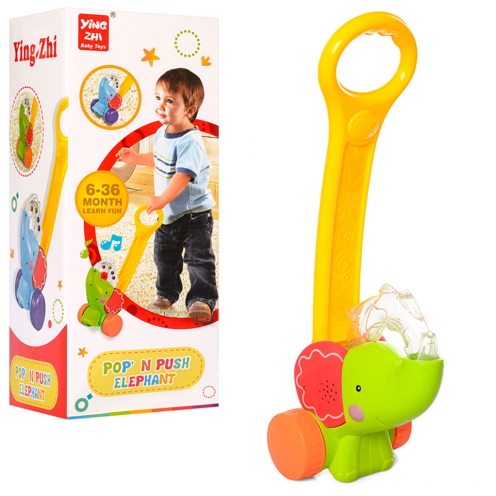 

Детская каталка на палке для малышей Слоник с шариками Best Toys (616)