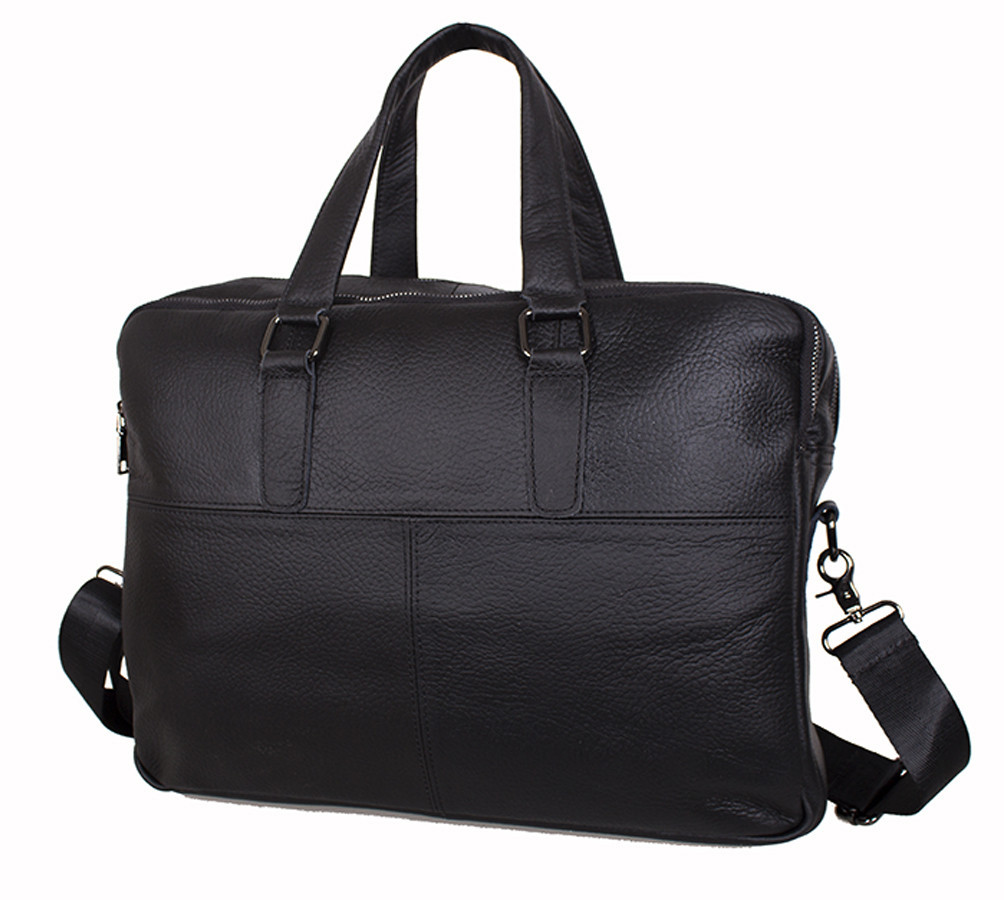 

Мужская кожаная сумка Dovhani R1902-1BLACK-111 30х38х13 см Черная