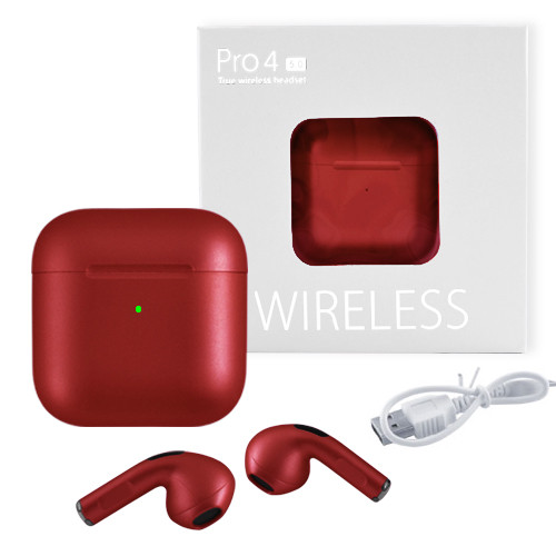 

Беспроводные bluetooth наушники Pro 4 Wireless с кейсом red metallic