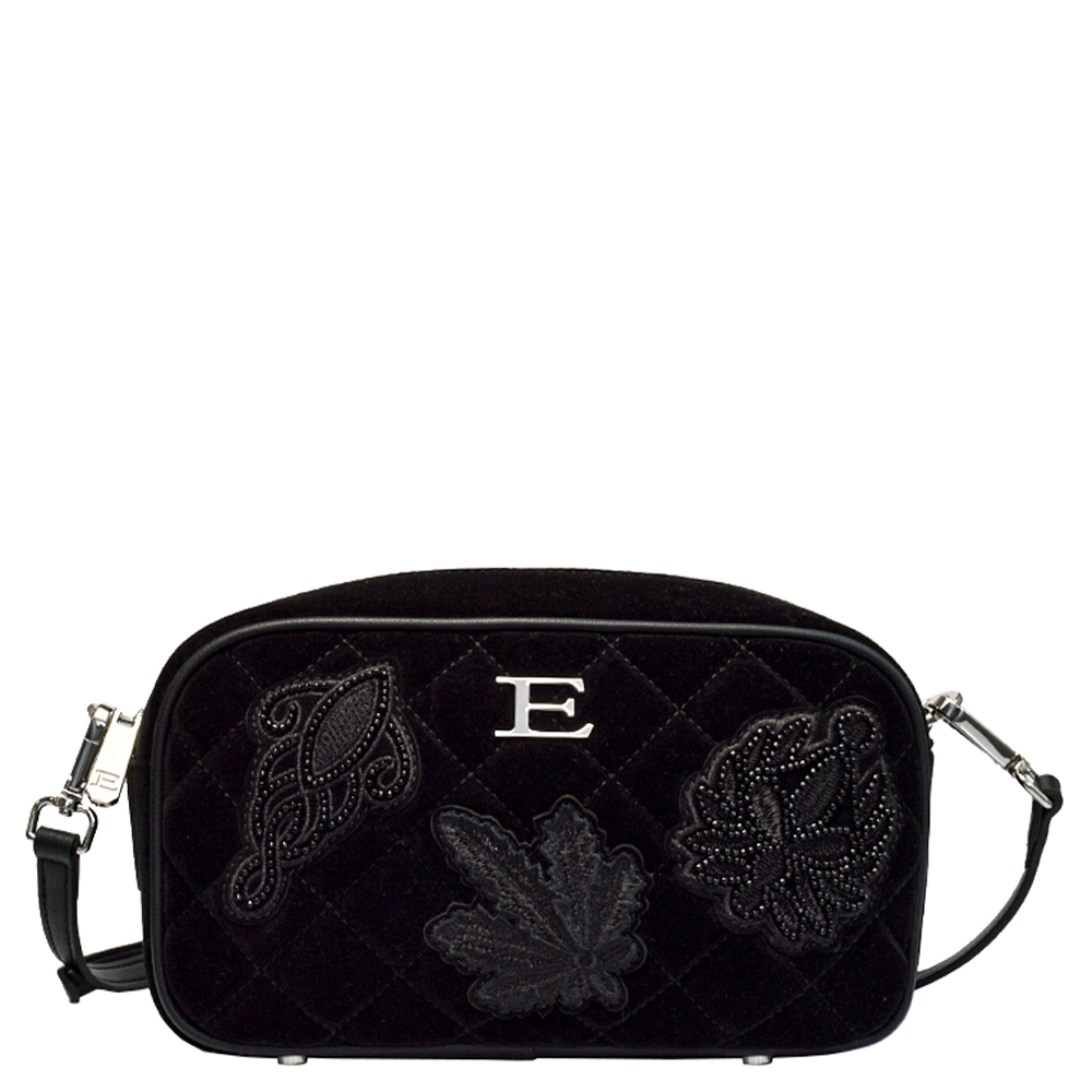 

Сумка Ermanno Scervino 12400591BK через плече велюрова чорна