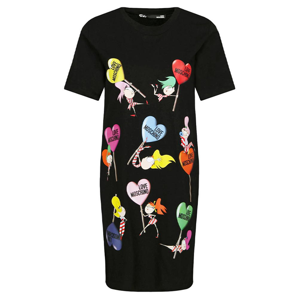 

Плаття Love Moschino W5A0215M3876 44 з принтами чорне