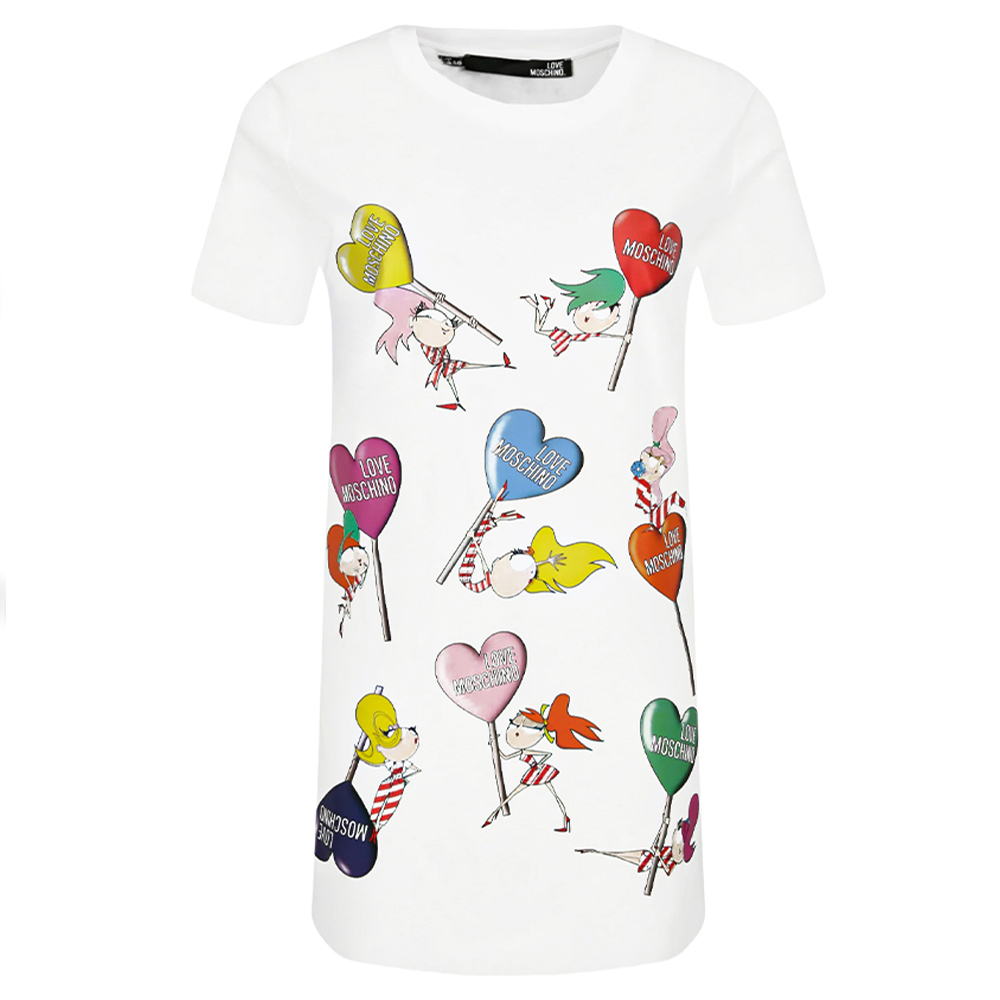 

Плаття Love Moschino W5A0215M3876WHITE  з принтами біле, Плаття Love Moschino W5A0215M3876WHITE 42 з принтами біле